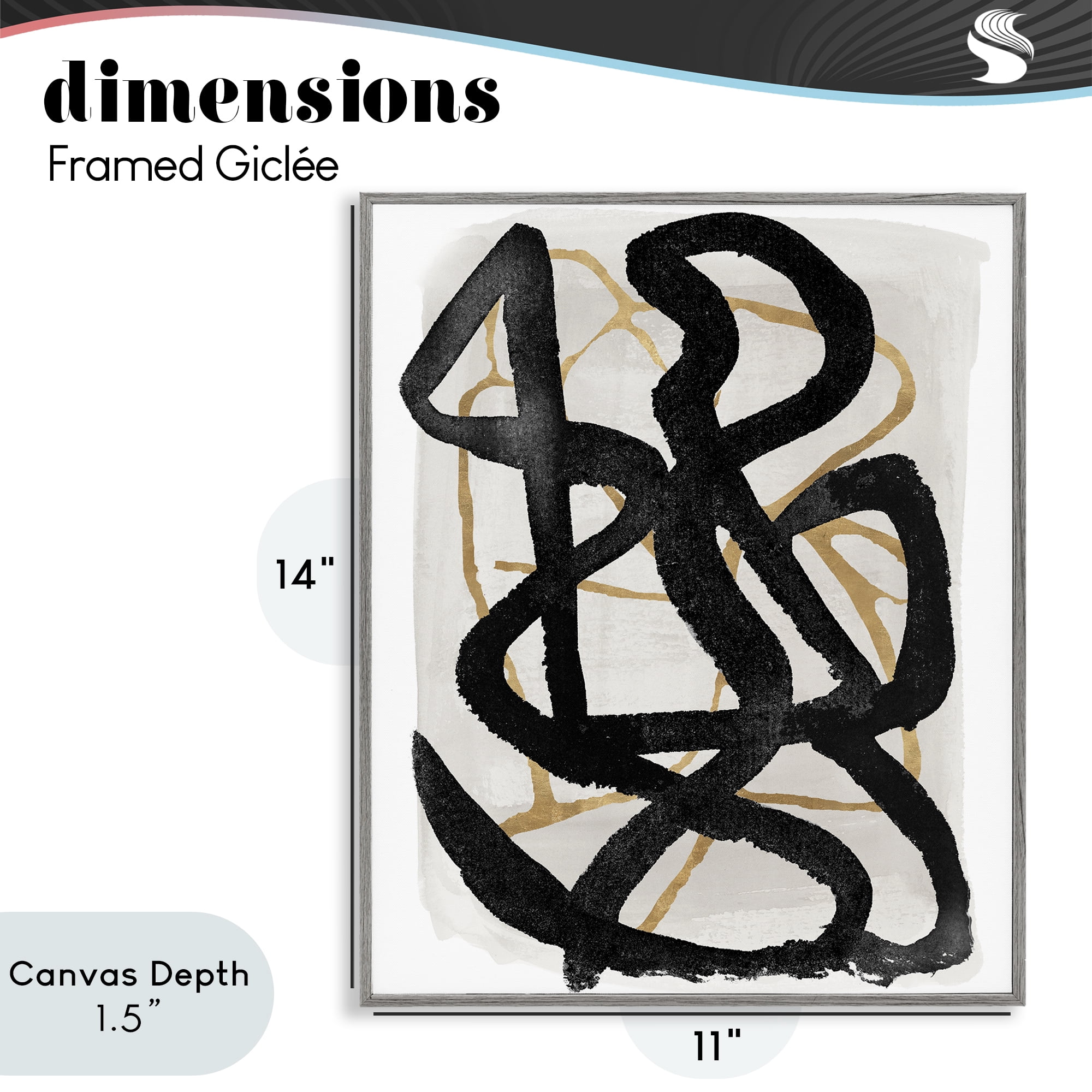 Stupell Industries Hindsight Black & Beige Gray Framed Giclee Art, design by Lucille Price