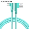 thumbnail image 3 of facefd Fast Charging Cable Double Elbow Data Cord Replacement for Android Mobile Phone Micro USB Interface, Green, 1m, 3 of 5