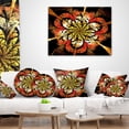 thumbnail image 4 of Designart Dark Yellow Orange Fractal Flower - Abstract Throw Pillow - 16x16, 4 of 5