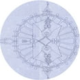 thumbnail image 1 of Ahgly Company Machine Washable Indoor Round Transitional Denim Blue Area Rugs, 7' Round, 1 of 7