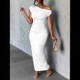 thumbnail image 4 of Vestido Elegante de Verano para Mujer, de Corta, Ajustado, para Cóctel, Graduación, con Hombros Descubiertos y Corte Oblicuo. L, 4 of 7