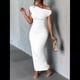 thumbnail image 4 of Vestido Elegante de Verano para Mujer, de Corta, Ajustado, para Cóctel, Graduación, con Hombros Descubiertos y Corte Oblicuo. M, 4 of 7