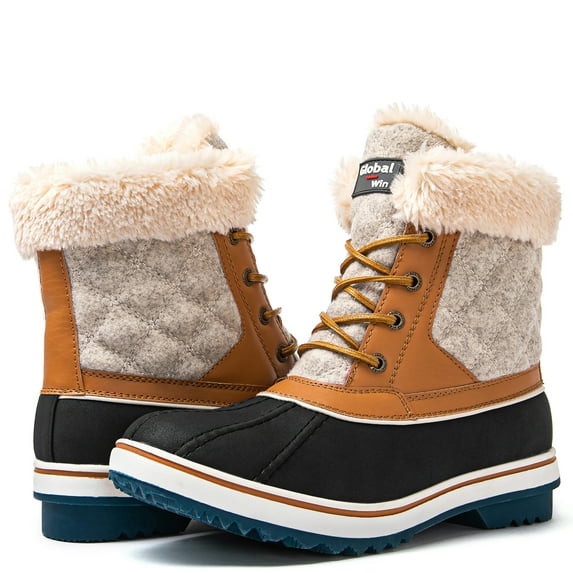 Globalwin Women's Snow Boots Camel/Beige Winter Boots For Women 9M