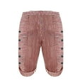 thumbnail image 4 of GZWYHT Running Shorts Shorts for Women Women's Elastic Waist Striped Casual Short Pants Loose Cotton And Linen Shorts Lounge Pants Women Cotton Shorts Red M, 4 of 4