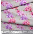 thumbnail image 1 of Soimoi Grey Cotton Duck Fabric Leaf Floral Print Fabric by the Yard 42 Inch Wide, 1 of 3