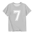 thumbnail image 4 of Atogsazn Kids Boys Casual Short Sleeve Tshirt Crew Neck Number 7 Pullover Tshirt Summer Soccer Basic Tops Clothes 01-Gray 7-8 Years Fashion, 4 of 6