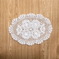 thumbnail image 6 of Ksopiavobs 2-Pieces Handmade Cotton Crochet Doilies Oval Lace Table Crochet Placemats 12 x17inch, White, 6 of 6