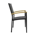 thumbnail image 4 of Armen Living Portals Outdoor Dining Chair - Aluminum - Set of 2 - Stackable - Black, 4 of 5