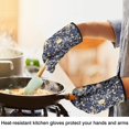thumbnail image 4 of Cute Oven Mitts,Pioneer Flower Floral Print Pattern Oven Mitt 2-Pack Set,Kitchen Gloves for Oven,Heat Resistant Oven Mitts 7.7"x12", 4 of 7