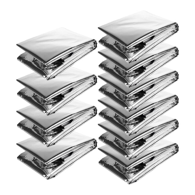 10 Uds. Manta De Papel De Aluminio Mylar Space Blanket 51 "x83" Plegable Para Adultos SM SunniMix none