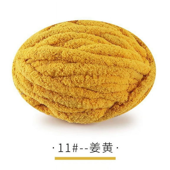 Namzi-b 1 Pack Chenille Velvet Yarn Knitting Wool Thick Warm Crochet Knitting Yarns for DIY Hand-Knitted Fabric Art Bag Sweater Doll 250g，Dark Yellow