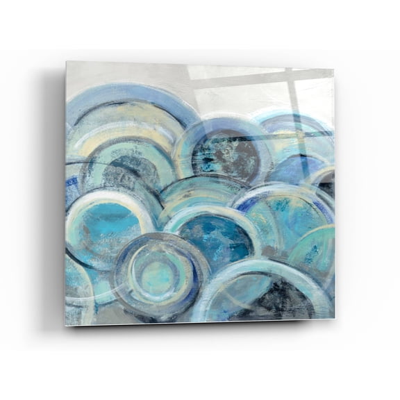 Epic Art 'Variation Blue Grey III' by Silvia Vassileva, Acrylic Glass Wall Art, 36"x36"