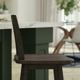 thumbnail image 4 of Emma + Oliver Carved Back Wooden Frame Swivel Counter Stool, Graywash Walnut, 4 of 12