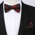 thumbnail image 3 of HISDERN Bow Tie and Suspender for Men Floral Suspender Bowtie Set Adjustable Strong 6 Clips RedBlack, 3 of 6