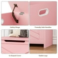 thumbnail image 5 of 30'' Wooden Storage Bench with Safety Hinge, Wooden Box Large Storage Chest Organizer with Lid, Pink, 5 of 7