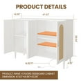 thumbnail image 2 of 2025 New Rattan Sideboard Buffet Cabinet, 4 Doors Accent Storage Cabinet, Console Table Coffee Bar with Power Outlet, Adjustable Shelves for Kitchen, Dining Room, Hallway, Living Room, 2 of 8