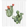 thumbnail image 2 of Ambesonne Cactus Shower Curtain, Blossoming Flowers Succulent, 69"Wx84"L, Reseda Green and Dark Salmon, 2 of 4