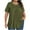 Army Green, variant on YUGYXL Loose Short Sleeve Shirts for Women Plus Size Tops Crew Neck Pleated Graphic Tees Lounge Tshirts Black XXXXXL