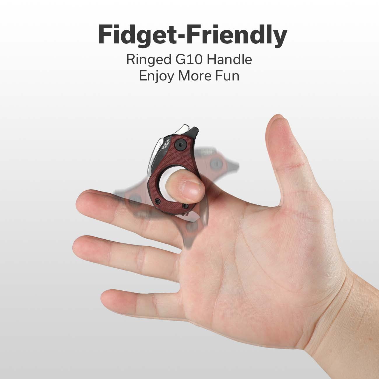 CIVIVI Pyrus Mini EDC Folding Utility Knife, Compact Keychain Box Cutter with 14C28N Blade & Ringed G10 Handle C23038-1 (Burgundy)