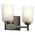 thumbnail image 7 of 45573OZ Kichler Lighting Shailene - 2 Light Bath Vanity Approved for Damp Locations - with Transitional inspirations - 8.25 inches tall by 12.5 inches, 7 of 7