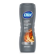 Dial Men 3in1 Body, Hair and Face Wash, Ultimate Clean, Amber Woods Scent, 16 fl oz