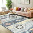 thumbnail image 4 of Ultrug Boho Area Rug Modern Geometric Soft Non Slip Rugs Indoor Floor Carpet for Living Room Bedroom Home Decor,6'x9',Blue, 4 of 7