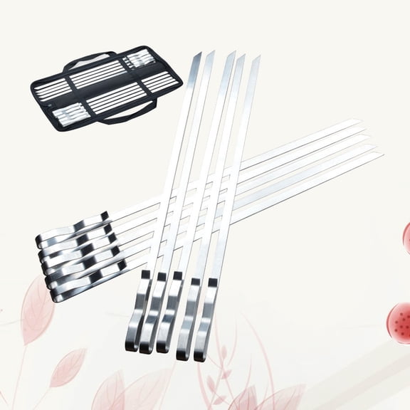 Raindrops 10Pcs Bbq Skewers for Grilling Flat Grill Skewers for Outdoor Grilling