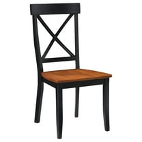 Homestyles Dining Chair in Black and Cottage Oak (Set of 2)