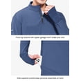 thumbnail image 6 of BALEAF Men's Quarter Zip Pullover SPF Shirts Long Sleeve Lightweight Quick Dry for Running Cycling Blue 3XL, 6 of 7