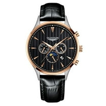 GUANQIN Men Automatic Mechanical Stainless Steel Leather Business Wrist Watch Sapphire Crystal Waterproof Self-Winding Sport Clock Day Date Luminous