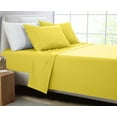 thumbnail image 3 of Amrapur Overseas 4-Piece Bright Solid Microfiber Adult Sheet Set, Yellow, Full, 3 of 4