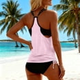 thumbnail image 4 of JoveMarine Women's Flag Print Two-Piece Bikini Set for Women, Padded Cups & Wire-Free, Sexy Beach Vacation Swimsuit, Trendy Bikini Sets for Women,Light pink M, 4 of 6