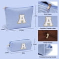 thumbnail image 3 of YOOLIFE Personalized Gifts for Women, Initial Makeup Bag with Makeup Pouch Cosmetics Organizer Bag Cute Makeup Bag Wedding Mothers Day Gifts Wedding Gifts for Sister Wife Friend Female Mom Blue N, 3 of 7