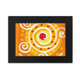 thumbnail image 1 of Orange volumen México totems antigua civilización dibujo Marco de Fotos de escritorio imagen Arte Negro Pintura 5x7 pulgadas, 1 of 4