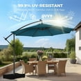 thumbnail image 2 of 10ft Solar Lights Offset Cantilever Patio Umbrella - with Light, LED Lighted Offset Hanging Patio Outdoor Market Umbrella UPF50+ UV Protection with Easy Tilt and Crank (Peacock Blue), 2 of 17