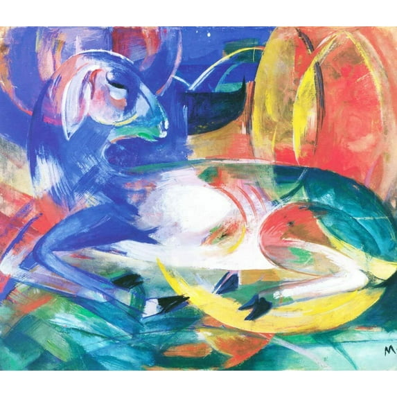 Blue Lamb-Marc - CANVAS OR FINE PRINT WALL ART