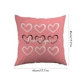 thumbnail image 3 of Tuvgenk 18x18 Inch Heart Shaped Pattern Pillow Cover Valentines Day Linen Cushion Case with Zipper Closure Home Decor, 3 of 6