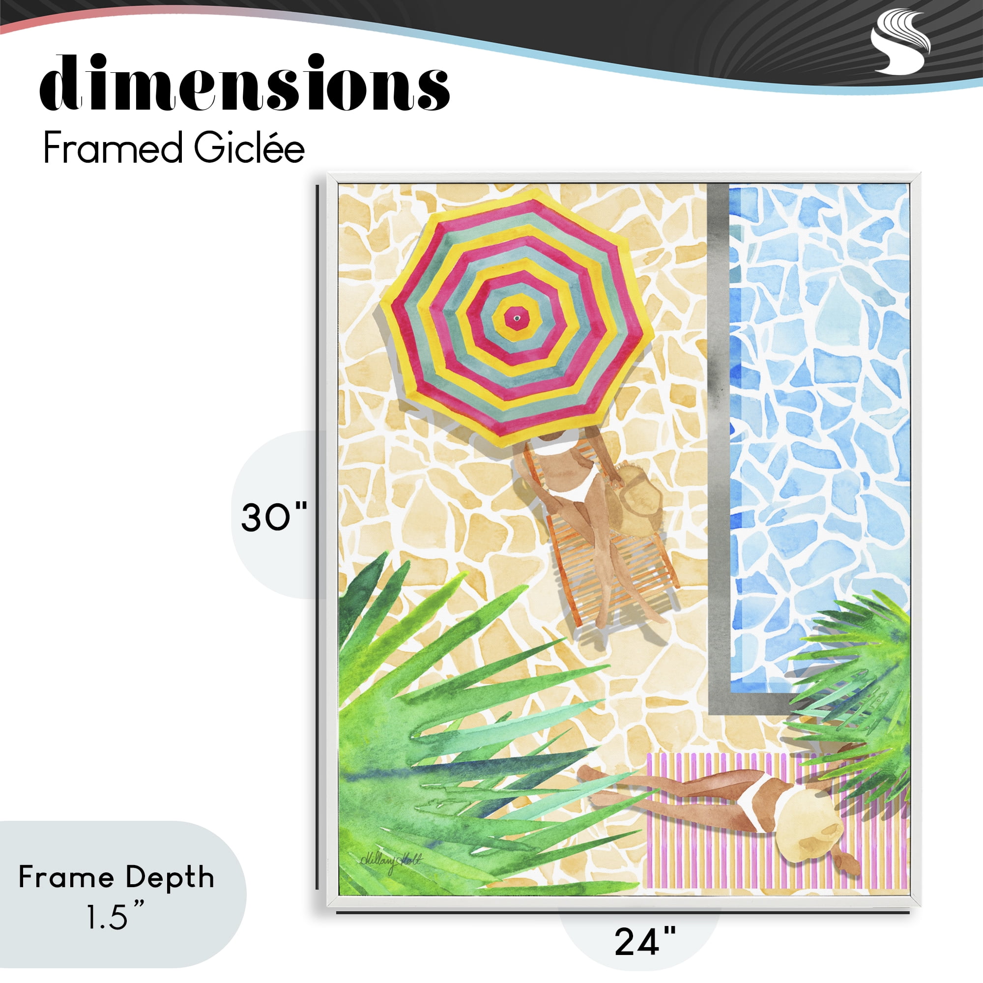 Stupell Industries Poolside Chill Duo White Framed Giclee Art, design by Hillary Holt