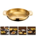 thumbnail image 3 of Troglfold food serving pot 16cm Stainless Steel Dinner Plate with Dual Handle,8.27"X6.3"X1.38", 3 of 10