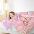 thumbnail image 4 of Feelyou Initial K Letter Bedding Comforter Set for Kids, Girly Pink Cartoon Twin Comforter Sets, Fashion Bling Stars Reversible Bedding Set, Luxury Bedroom Decor, 2 Pieces, 4 of 8