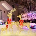 thumbnail image 6 of Nexwills 3Pcs Lighted Christmas Deer Set Outdoor Yard Stakes Decoration LED Lights,Gold, 6 of 8