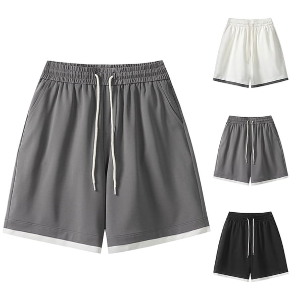 EOYWHK Men Shorts Athletic Quick Dry Outdoor Athletic Shorts for Men Soft Lightweight Breathable Comfort Workout Shorts for Men Black, Size L