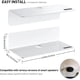 thumbnail image 5 of Blanco - Juego de 2 estantes de pared, fácil de ampliar el espacio de pared - Estante de acrílico de 22,9 cm sin perforaciones para dormitorio, baño, cocina, sala de estar, oficina., 5 of 5