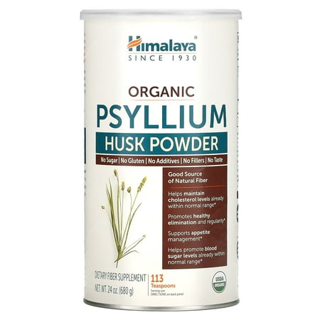 Himalaya Organic Psyllium Husk Powder, Daily Dietary Fiber Supplement, Regularity, Appetite Management, 24 Oz