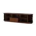thumbnail image 5 of 67" Vintage Walnut TV Stand for TVs up to 75", Farmhouse Fluted Media Console with Sliding Slatted Doors, 5 of 9