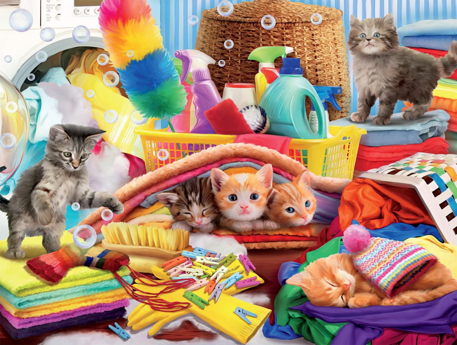 Buffalo Games - Le puzzle Cats - Laundry Kittens - en 750 pièces