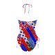 thumbnail image 5 of MKLEKYY Trajes De Baño Women'S Fashion Summer Independence Day Printed Sexy Lace Up Split Swimsuit (1), 5 of 5