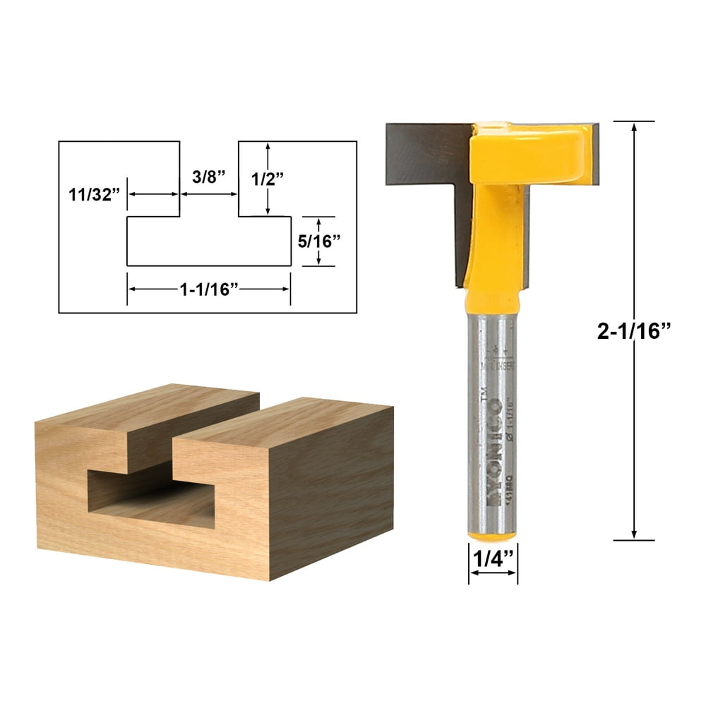 TSlot & TTrack Slotting Router Bit 1/4" Shank Yonico 14188q