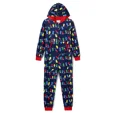 thumbnail image 2 of PatPat Christmas Pajamas Men Family Matching Onesies for Adults Allover Colorful String Lights One Piece Holiday Pjs Gifts with Christmas Socks, Dark Blue, L, 2 of 13