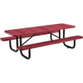 thumbnail image 7 of Global Industrial 694555RD 8 ft. Rectangular Outdoor Steel & Perforated Metal Picnic Table, Red, 7 of 7